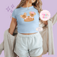 PRINTED MICKEY & MINNIE GINGERBREAD HAT - EXCLUSIVE TO MoM - WOMENS CROPPED RIBBED BABY TEE