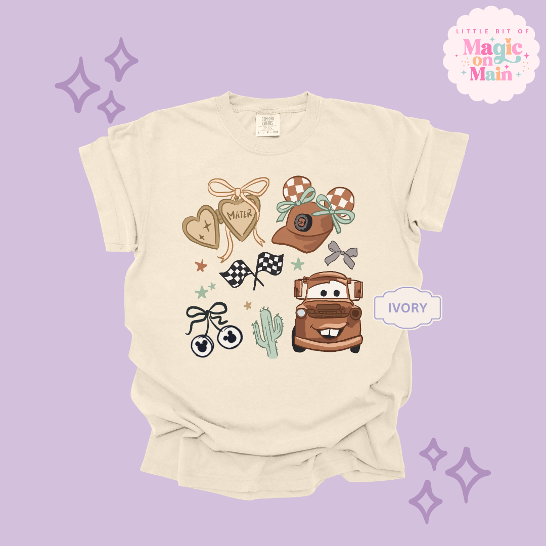 PRINTED BROWN TRUCK COQUETTE - ADULT T-SHIRT