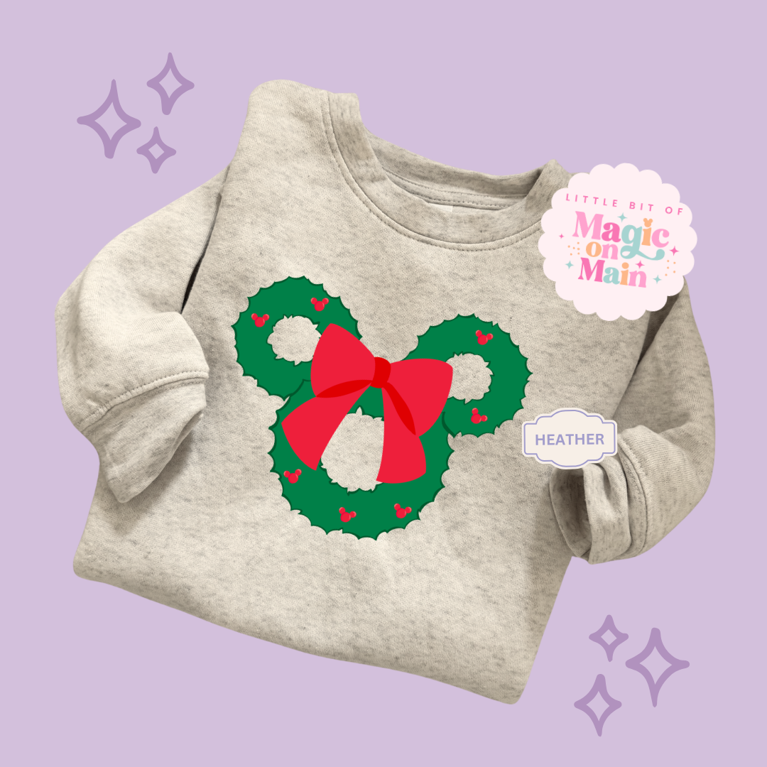 PRINTED MCKY WREATH - EXCLUSIVE TO MoM - TODDLER / YOUTH SWEATSHIRT