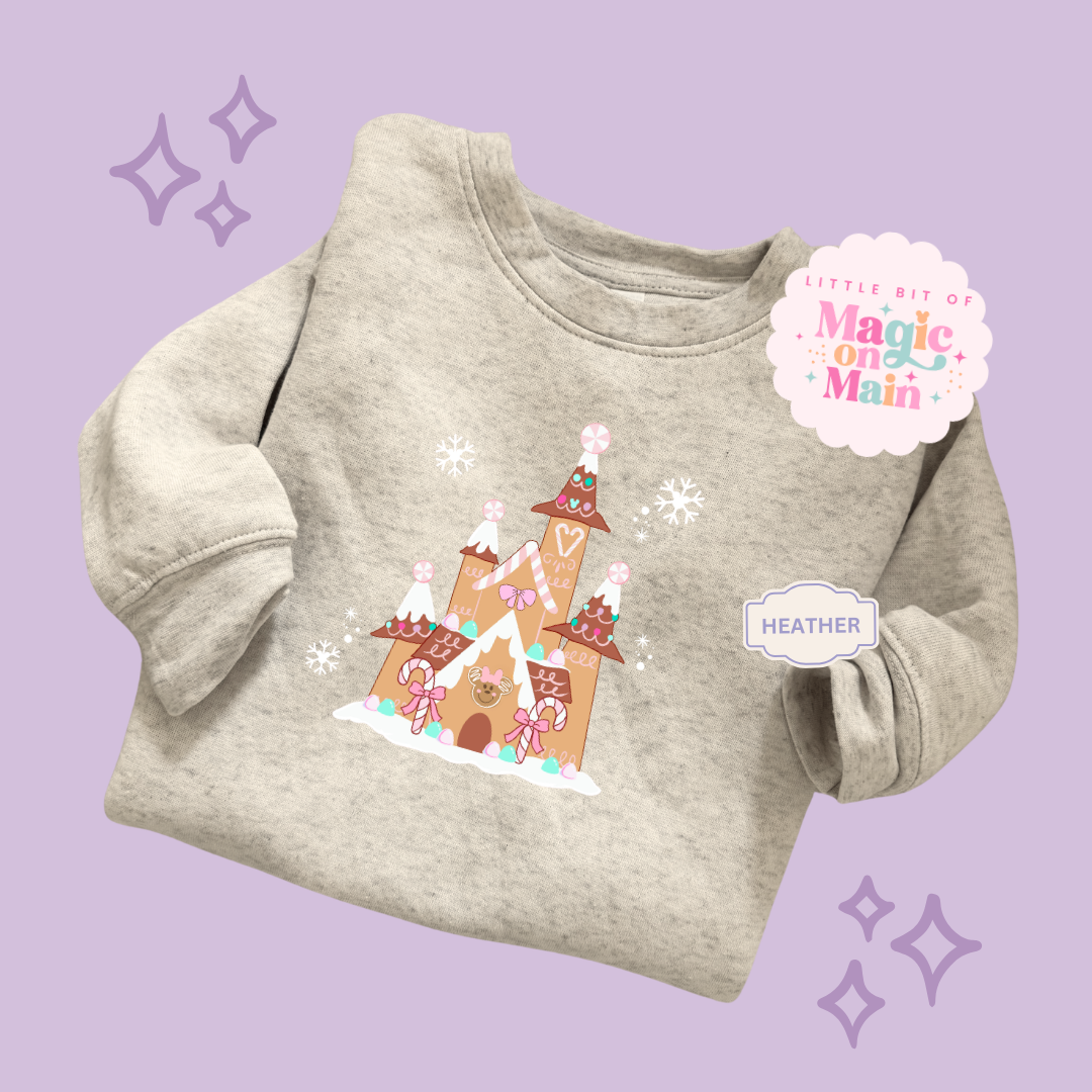 PRINTED GINGERBREAD CASTLE - EXCLUSIVE TO MoM - TODDLER / YOUTH SWEATSHIRT
