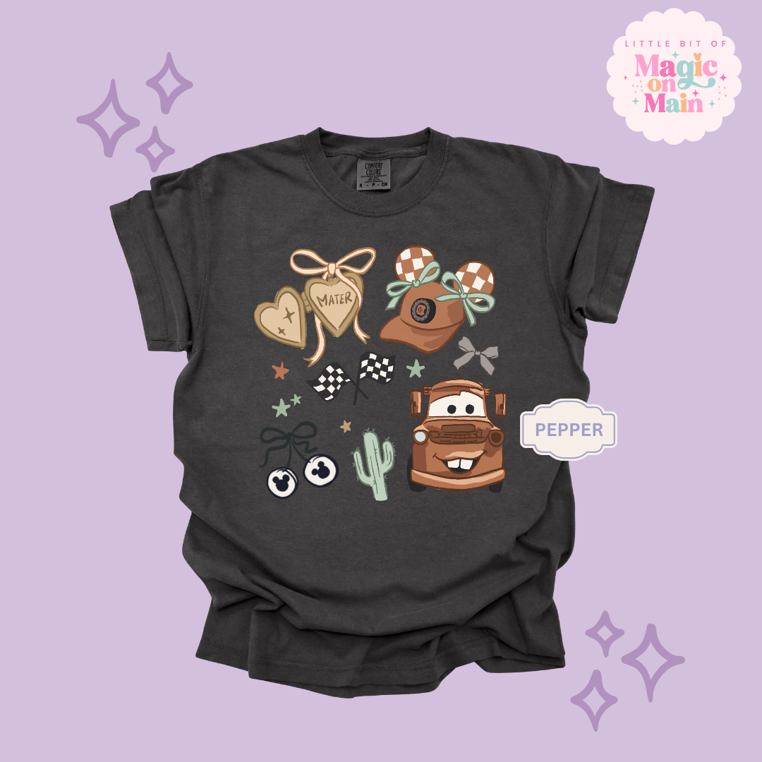 PRINTED BROWN TRUCK COQUETTE - ADULT T-SHIRT