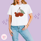 EMBROIDERED MICKEY PUMPKIN CHERRY - WOMENS BOXY T-SHIRT