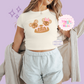 PRINTED MICKEY & MINNIE GINGERBREAD HAT - EXCLUSIVE TO MoM - WOMENS CROPPED RIBBED BABY TEE