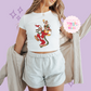 PRINTED GOOFY AND FRIENDS - WOMENS CROPPED RIBBED BABY TEE