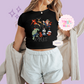 PRINTED SUPER CHRISTMAS - WOMENS CROPPED RIBBED BABY TEE