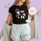 PRINTED ALIENS - EXCLUSIVE TO MoM - WOMENS CROPPED RIBBED BABY TEE
