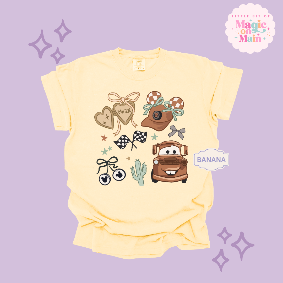 PRINTED BROWN TRUCK COQUETTE - ADULT T-SHIRT
