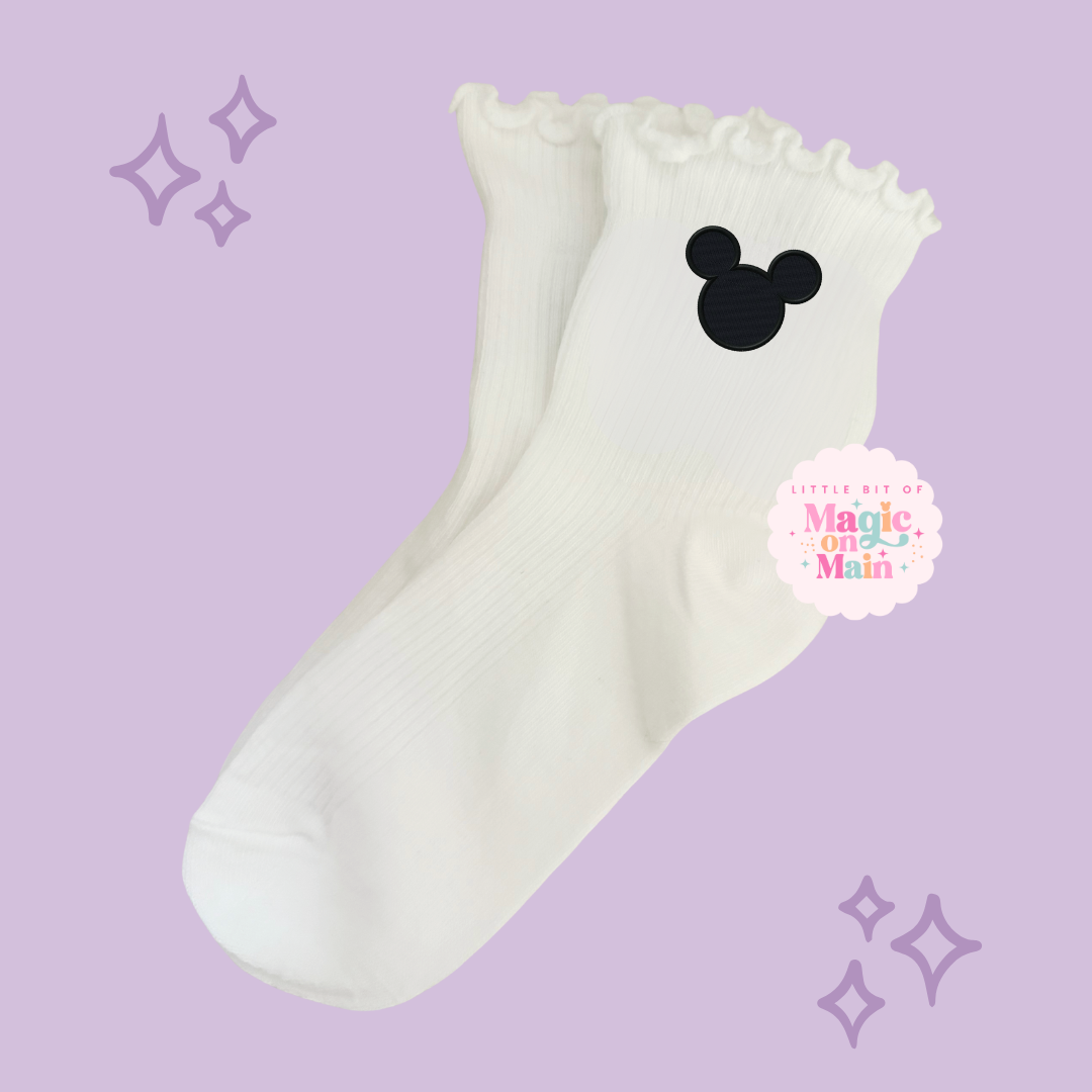 EMBROIDERED MCKY - WOMEN'S RUFFLE SOCKS 10041