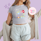 PRINTED ALIENS - EXCLUSIVE TO MoM - WOMENS CROPPED RIBBED BABY TEE