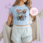 PRINTED SUPER CHRISTMAS - WOMENS CROPPED RIBBED BABY TEE