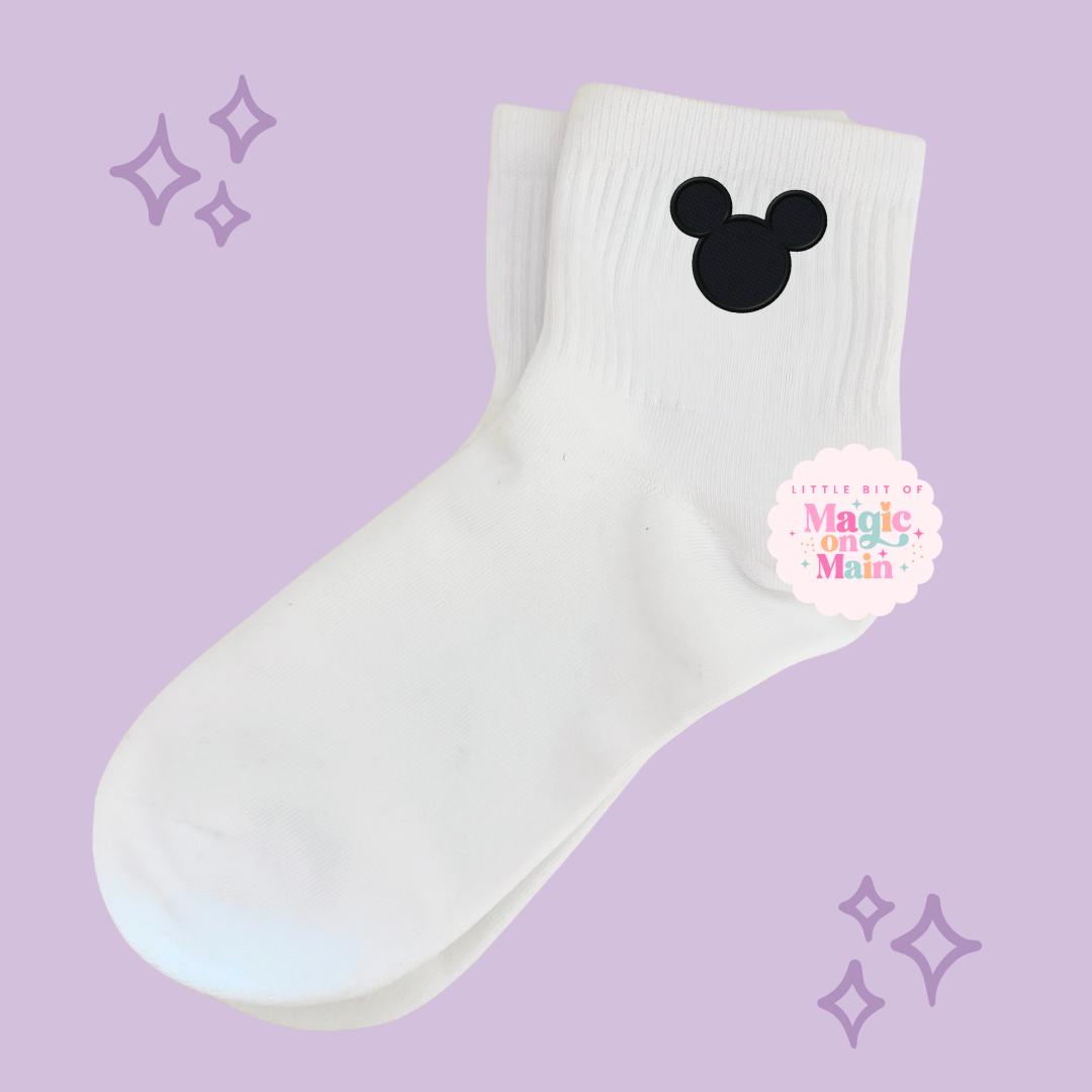 PREORDER - ANTICIPATED SHIP DATE  MARCH 1ST-15TH - EMBROIDERED MCKY - WOMEN'S CREW SOCKS 10041