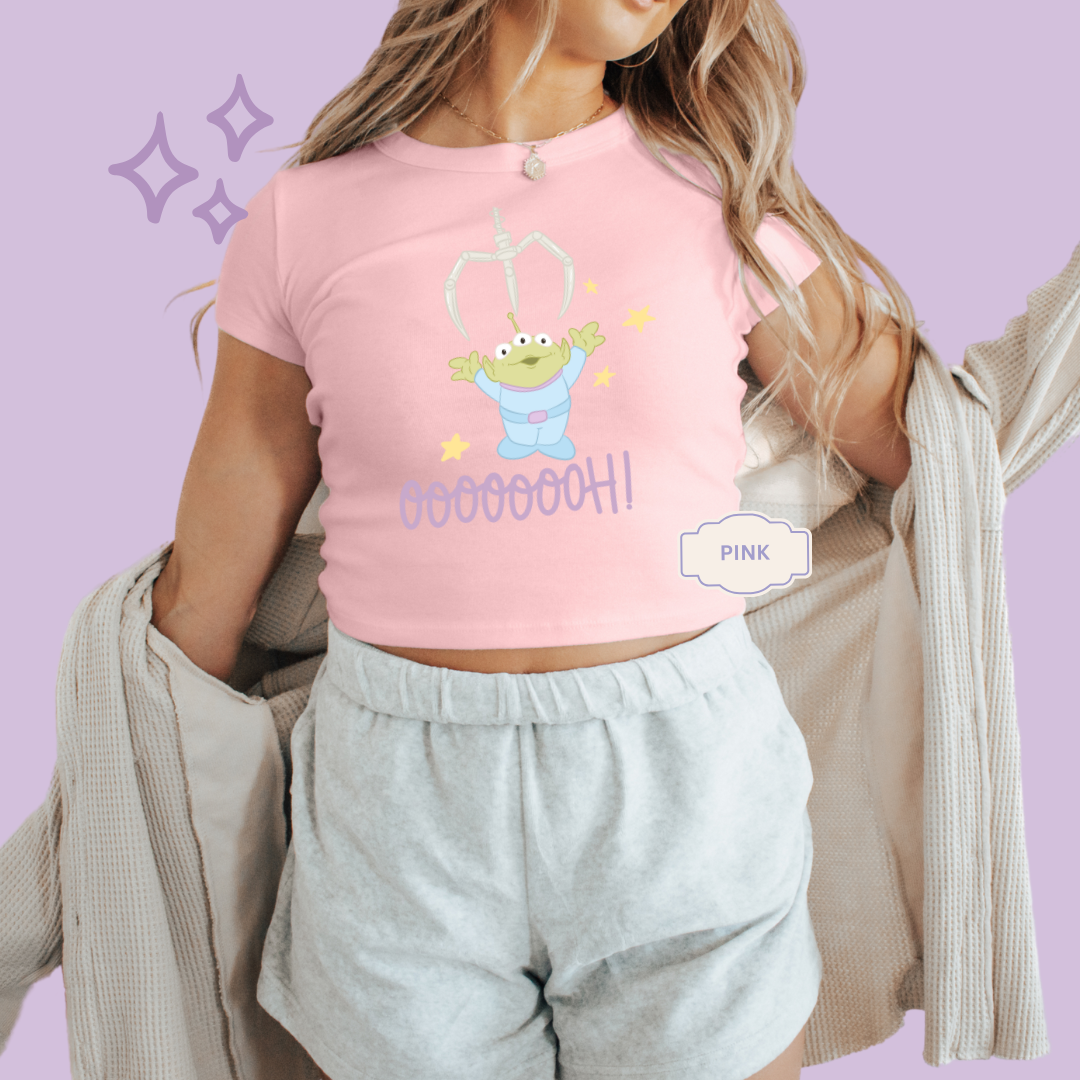 PRINTED ALIEN CLAW - EXCLUSIVE TO MoM - WOMENS CROPPED RIBBED BABY TEE