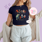 PRINTED SUPER CHRISTMAS - WOMENS CROPPED RIBBED BABY TEE