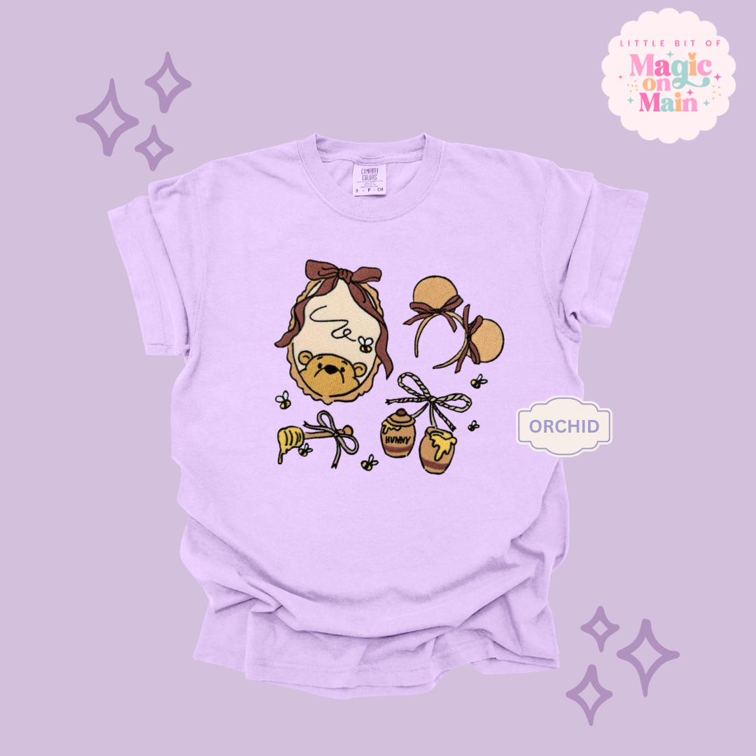 EMBROIDERED WINNIE THE POOH COQUETTE - ADULT T-SHIRT