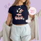 PRINTED MINNIES CHRISTMAS BALLERINA - WOMENS CROPPED RIBBED BABY TEE