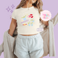 PRINTED ALIENS - EXCLUSIVE TO MoM - WOMENS CROPPED RIBBED BABY TEE