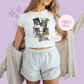 PRINTED BOOKS - WOMENS CROPPED RIBBED BABY TEE 10046