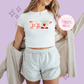 PRINTED ALIEN ILY - WOMENS CROPPED RIBBED BABY TEE 10028