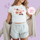 PRINTED POTATO COUPLE - WOMENS CROPPED RIBBED BABY TEE 10026