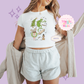 PRINTED MAX AND FRIENDS - EXCLUSIVE TO MoM - WOMENS CROPPED RIBBED BABY TEE