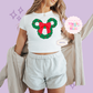 PRINTED MCKY WREATH - EXCLUSIVE TO MoM - WOMENS CROPPED RIBBED BABY TEE