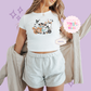 PRINTED MAIN ST HALLOWEEN - WOMENS CROPPED RIBBED BABY TEE