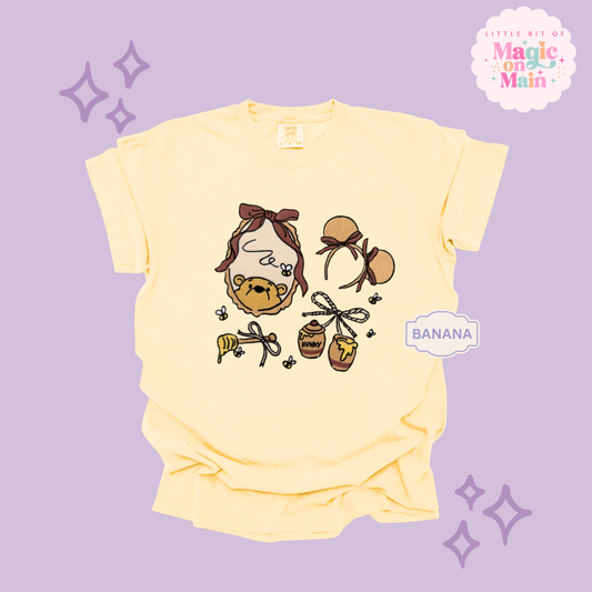 EMBROIDERED WINNIE THE POOH COQUETTE - ADULT T-SHIRT