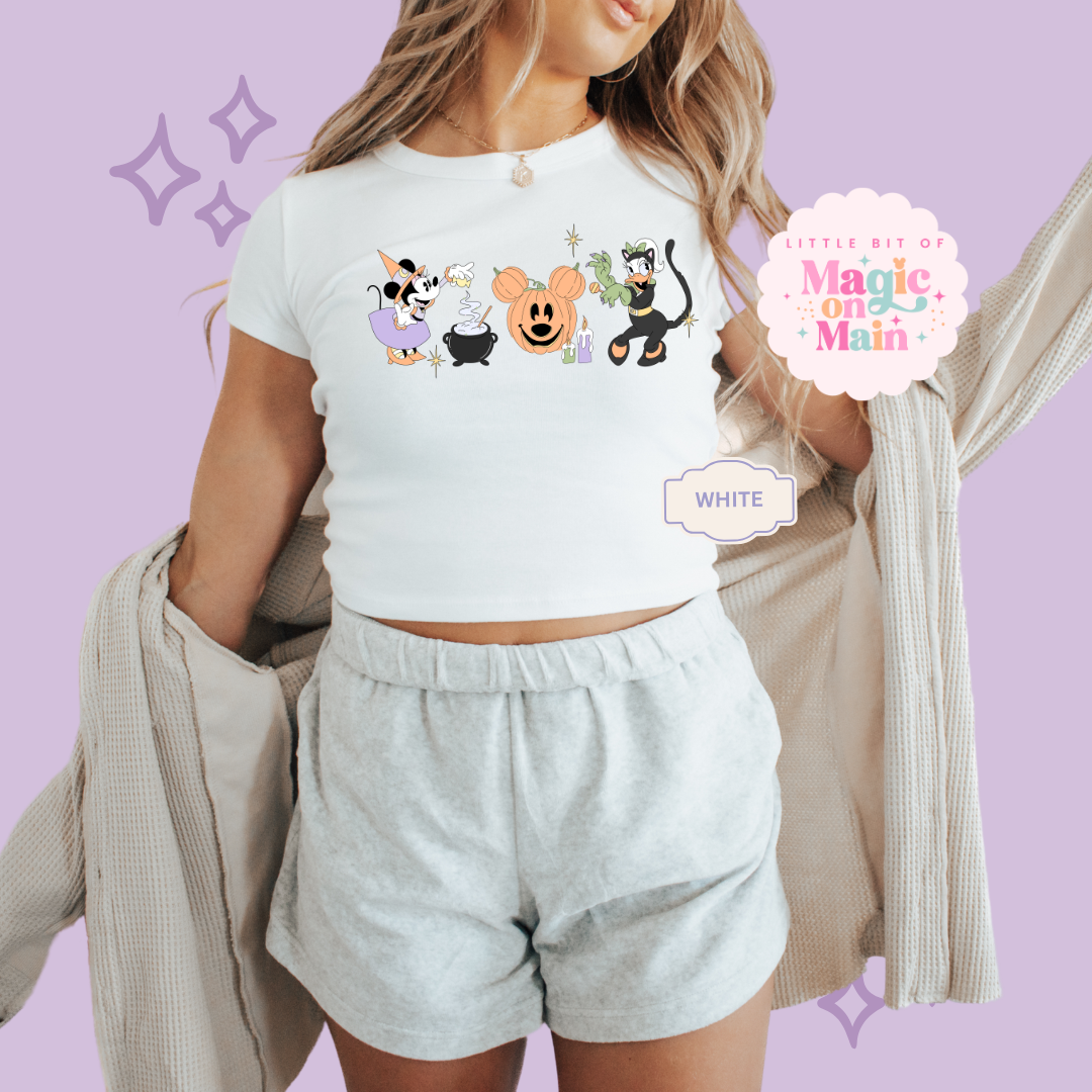 PRINTED  NOT SO SPOOKY - WOMENS CROPPED RIBBED BABY TEE