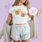 PRINTED GINGERBREAD - EXCLUSIVE TO MoM - WOMENS CROPPED RIBBED BABY TEE