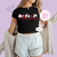 PRINTED TIS THE SEASON - EXCLUSIVE TO MoM - WOMENS CROPPED RIBBED BABY TEE