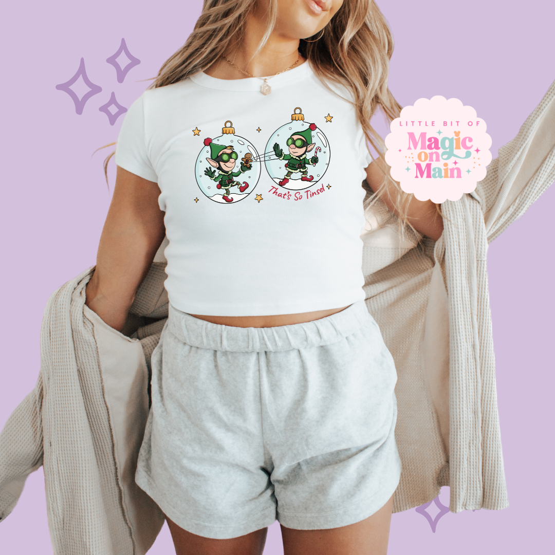 PRINTED PREP AND LANDING - EXCLUSIVE TO MoM - WOMENS CROPPED RIBBED BABY TEE