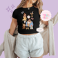 PRINTED BELLE - WOMENS CROPPED RIBBED BABY TEE 10044