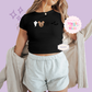 PRINTED BOO CREW - EXCLUSIVE TO MoM - WOMENS CROPPED RIBBED BABY TEE