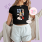 PRINTED TAYS STORY - WOMENS CROPPED RIBBED BABY TEE