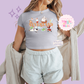 PRINTED NEVERLAND - EXCLUSIVE TO MoM - WOMENS CROPPED RIBBED BABY TEE 10049