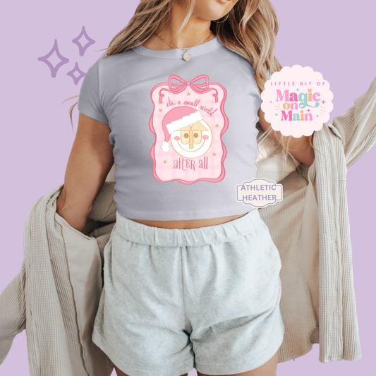 PRINTED SML WORLD COQUETTE - EXCLUSIVE TO MoM - WOMENS CROPPED RIBBED BABY TEE