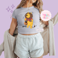 PRINTED BEARY SCARY - EXCLUSIVE TO MoM - WOMENS CROPPED RIBBED BABY TEE