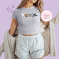 PRINTED BOO CREW - EXCLUSIVE TO MoM - WOMENS CROPPED RIBBED BABY TEE