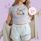 PRINTED MAIN ST HALLOWEEN - WOMENS CROPPED RIBBED BABY TEE