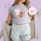 PRINTED ONCE UPON A DREAM - EXCLUSIVE TO MoM - WOMENS CROPPED RIBBED BABY TEE 10048