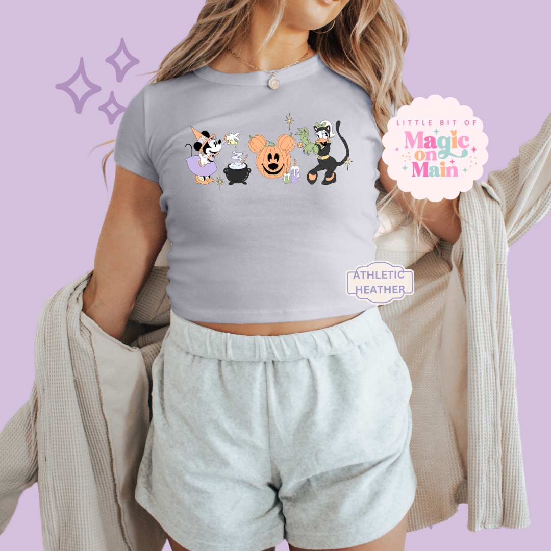 PRINTED  NOT SO SPOOKY - WOMENS CROPPED RIBBED BABY TEE