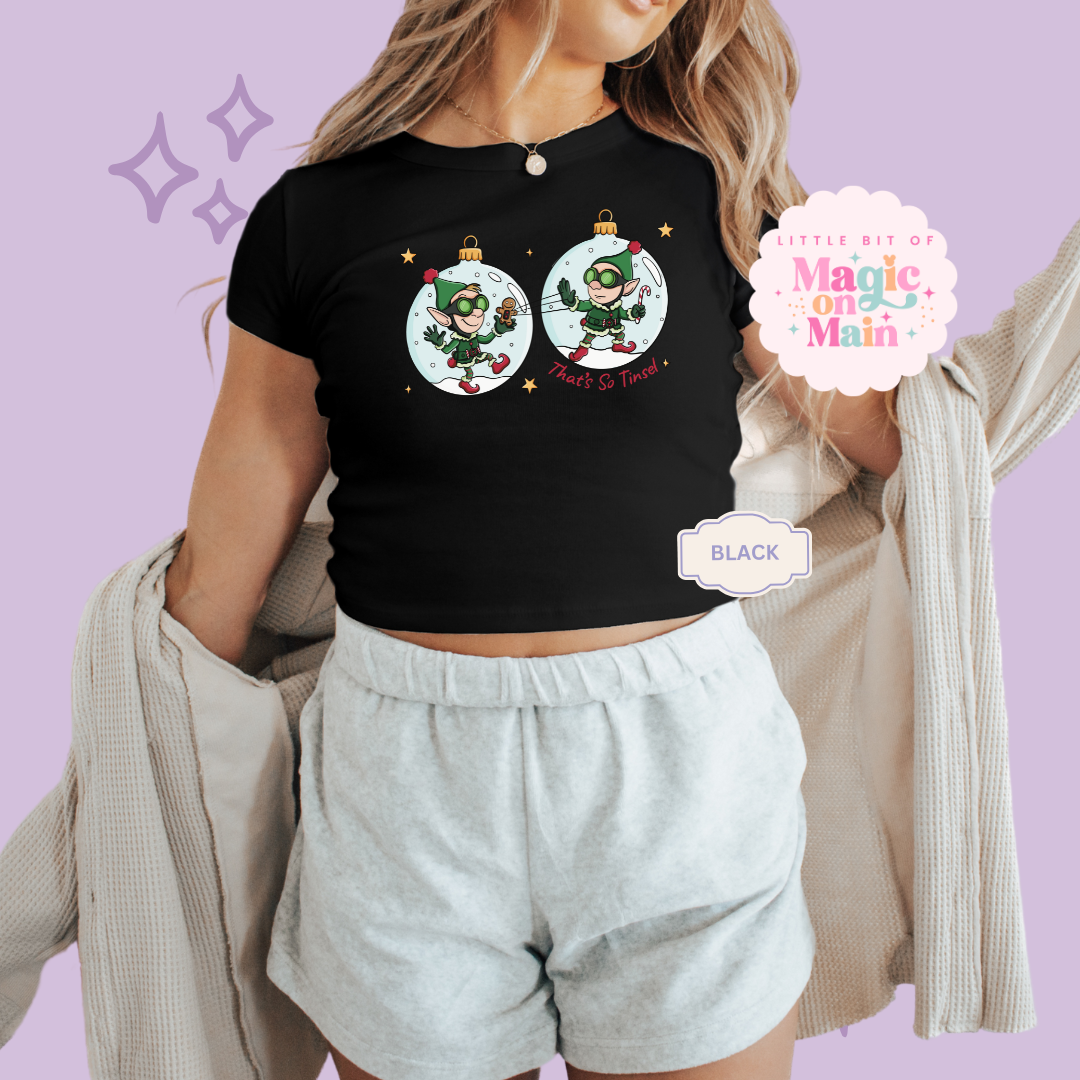 PRINTED PREP AND LANDING - EXCLUSIVE TO MoM - WOMENS CROPPED RIBBED BABY TEE