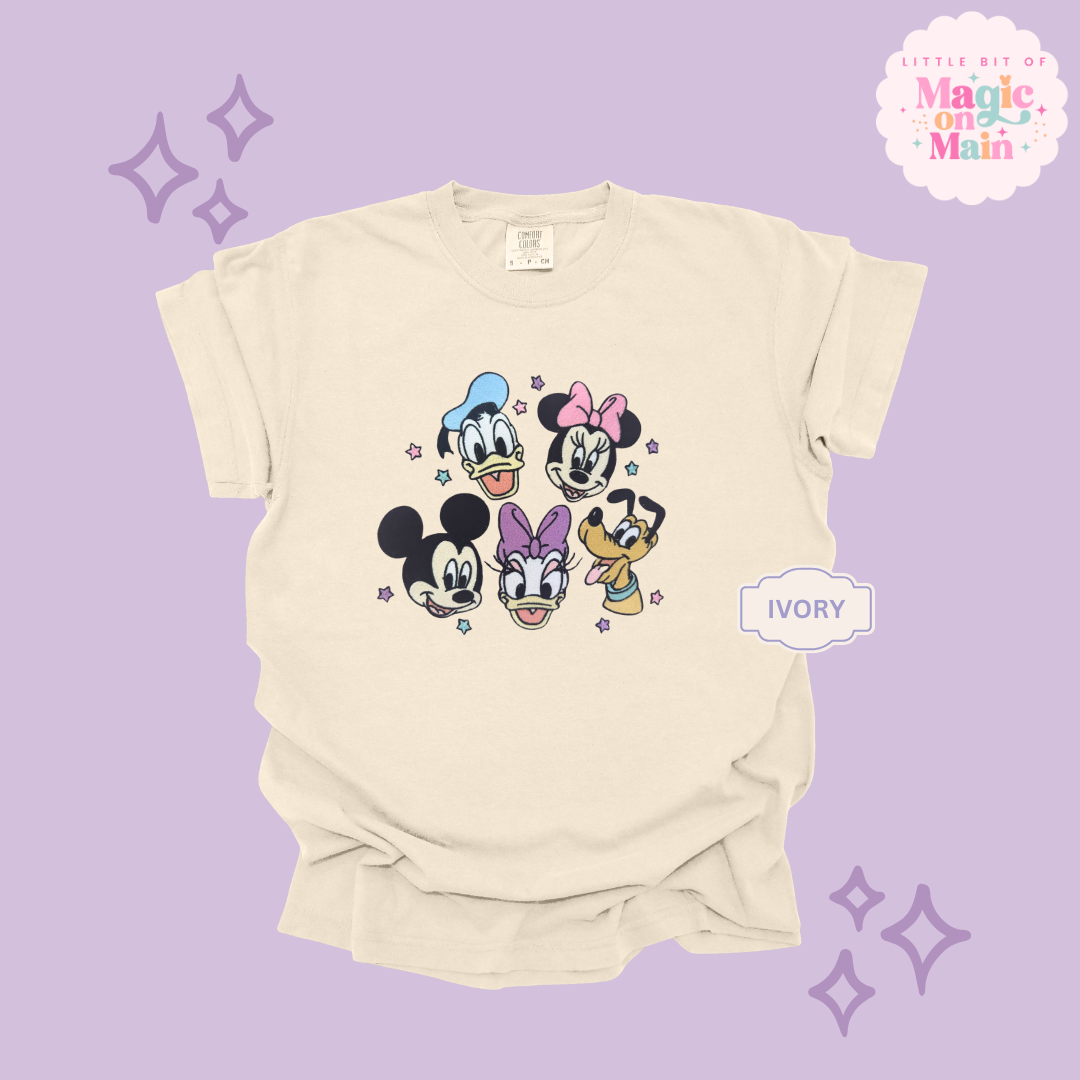 EMBROIDERED MICKEY AND FRIENDS - ADULT T-SHIRT