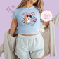 PRINTED BOO - WOMENS CROPPED RIBBED BABY TEE 10061