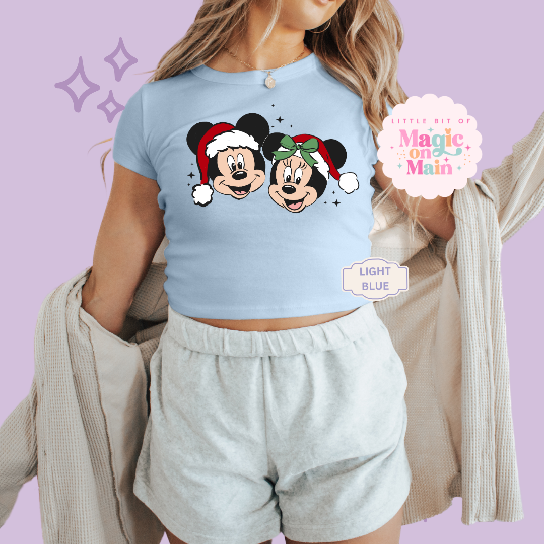 PRINTED MERRY MCKY MNIE - EXCLUSIVE TO MoM - WOMENS CROPPED RIBBED BABY TEE