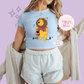 PRINTED BEARY SCARY - EXCLUSIVE TO MoM - WOMENS CROPPED RIBBED BABY TEE