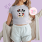 PRINTED VINTAGE LOVE - WOMENS CROPPED RIBBED BABY TEE 10008