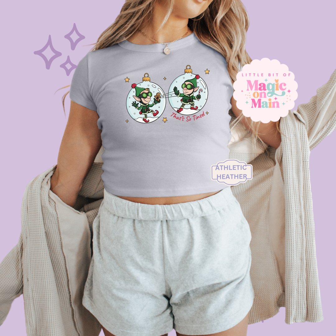 PRINTED PREP AND LANDING - EXCLUSIVE TO MoM - WOMENS CROPPED RIBBED BABY TEE