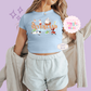 PRINTED NEVERLAND - EXCLUSIVE TO MoM - WOMENS CROPPED RIBBED BABY TEE 10049