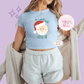 PRINTED SML WORLD - EXCLUSIVE TO MoM - WOMENS CROPPED RIBBED BABY TEE